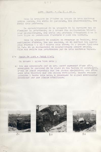 Photo du dossier de l'étude des positions allemandes dans la région du Plateau  de Loermont, guerre 1914-1918