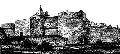 Gravure du fort de Ham avant d'être explosé par l'occupant avant son départ.