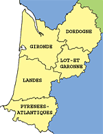 Carte de l'Aquitaine pour les photos anciennes
