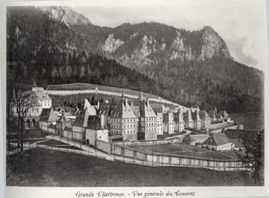 Ancien photo de la Grande Chartreuse en vue générale de 1900