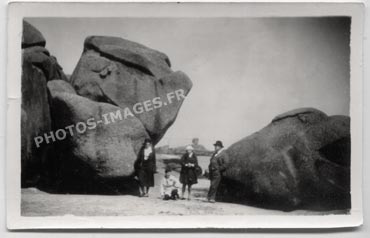 Ancienne photo des rochers de Ploumanach en 1932