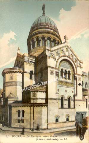 Photo ancienne de la basilique Saint-Martin de Tours