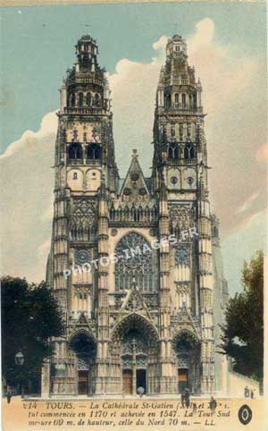 La cathédrale de Tours en photo ancienne