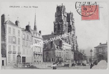 La Place de l'Etape en photo carte postale à Orléans