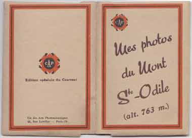 Photos anciennes en pochette du Mont Sainte-Odile en Alsace