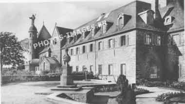 Photo ancienne de la terrasse de l'abbaye du Mont Sainte-Odile en Alsace