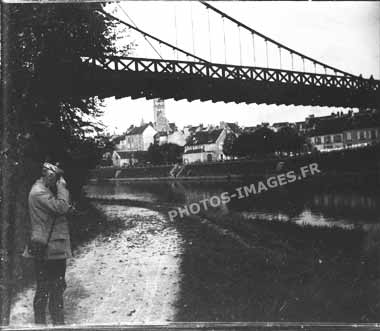 Ancienne photo du pont de Dormans sur la Marne vers 1914