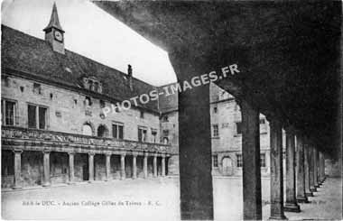 Photo ancienne du college Gilles-de-Treves à Bar-le-Duc en carte postale de 1900