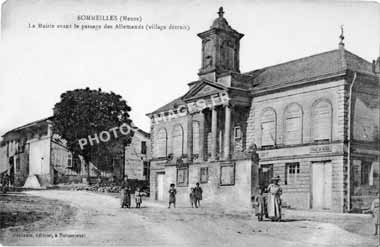 Photo ancienne de la Maison Commune mairie de Sommeilles en carte postale de 1900