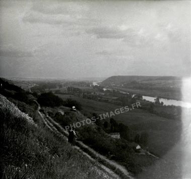 Photo ancienne de la vallée de la Seine à Vernon en 1916