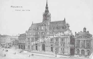 Ancienne photo de l'Hotel de Ville de Roubaix