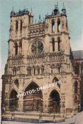Ancienne photo de la cathédrale Notre-Dame d'Amiens en carte Pautauberge-9x14cm
