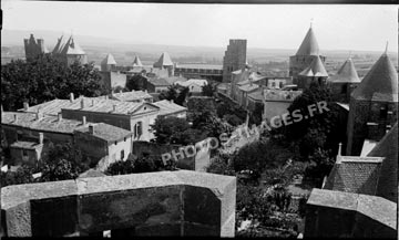 Photo ancienne de Carcassonne vue de puis la plateforme de Saint-Nazaire