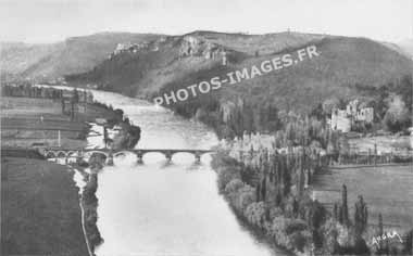 Carte postale de 1945 du château Fayrac à Castelnaud