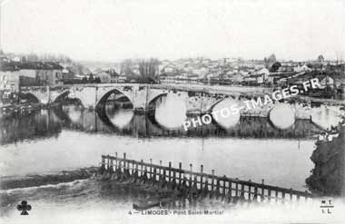 Le pont Saint-Martial à Limoges ancienne photo de 1900