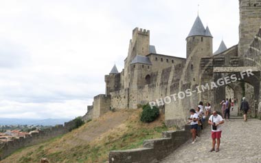 La porte d'Aude photographiée récemment à Carcassonne