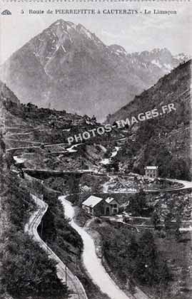 Ancienne photo du Limaçon des Cauterets sur une carte postale de 1920