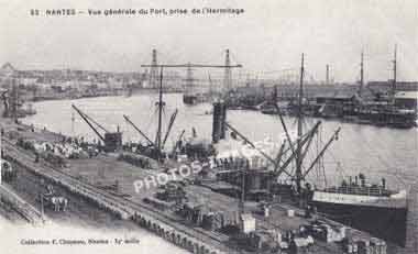 Nantes carte postale du port des quais et des bateaux en photo ancienne de 1900
