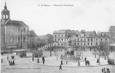 Ancienne photo de la place de la République au Mans