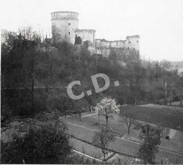 Le donjon bien visible sur cette photo ancienne domine le château et la campagne