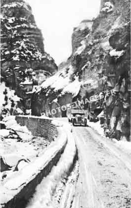 La route de Beuil dans les Gorges du Cians en photo ancienne de 1930