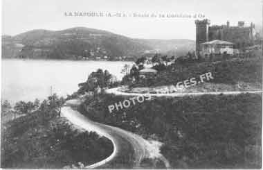 Photo ancienne de la route de la Corniche à la Napoule en 1930