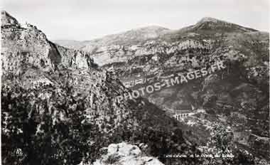Photo ancienne du pont du Loup à Gourdon en carte postale ancienne de 1930