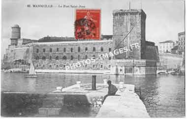 Ancienne photo du fort Saint-Jean à Marseille en 1900