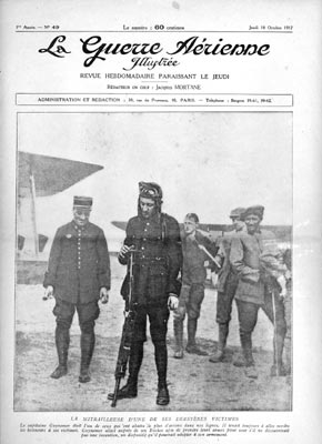 Photo du périodique sur la guerre aérienne illustrée présentant Georges Guynemer